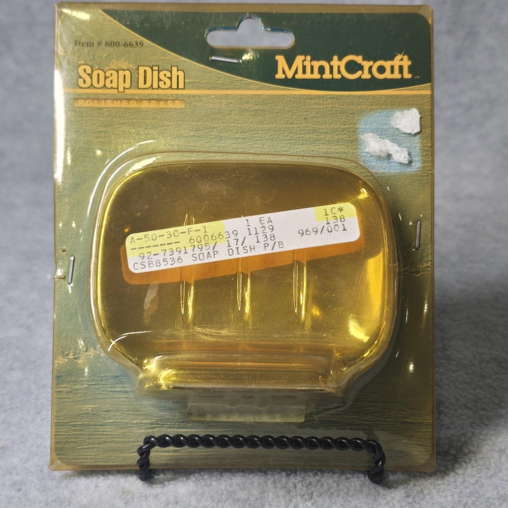 Vintage MintCraft Soap Dish Polished Brass 600-6639 Bathroom Hardware Gold NOS